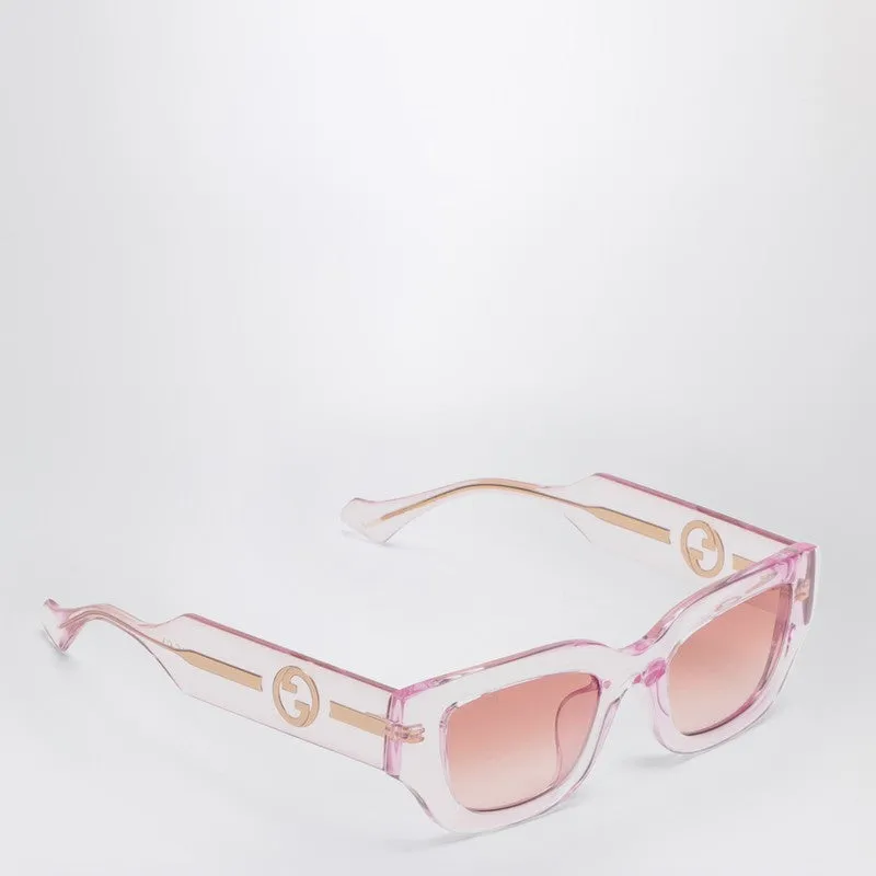 Rectangular Pink/Transparent Sunglasses sold by Wanan Luxury product image thumbnail 2