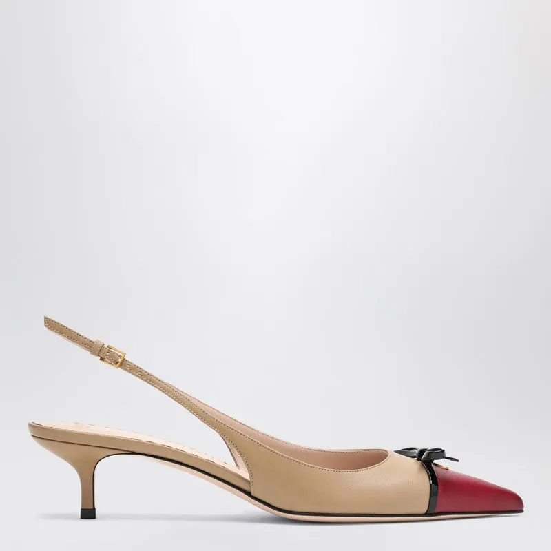Slingback Bepointy 60 Mm Beige/Bordeaux made by Valentino Garavani