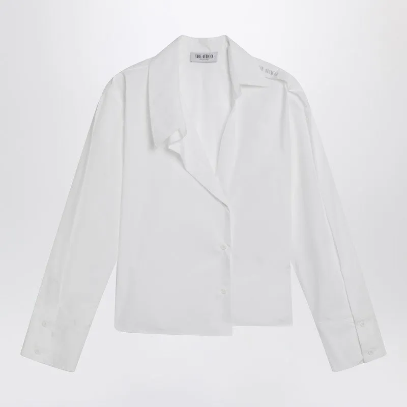 White Asymmetric Cotton Shirt made by The Attico