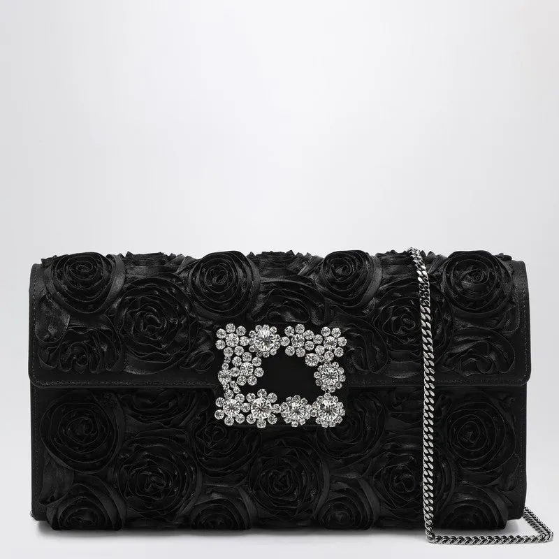 Black Flower Clutch Bag Efflorescence made by Roger Vivier