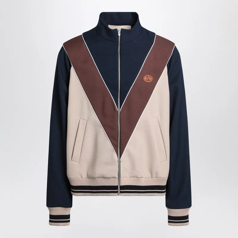Zip-Up Sweatshirt With V Logo Patch sold by Wanan Luxury