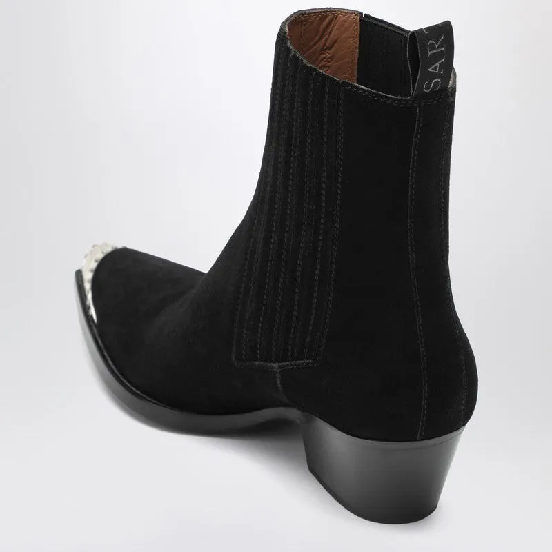 Black Suede Wax Ankle Boot sold by Wanan Luxury product image thumbnail 2