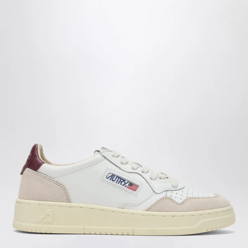 Medalist Sneakers In White/Burgundy Leather And Suede sold by Wanan Luxury