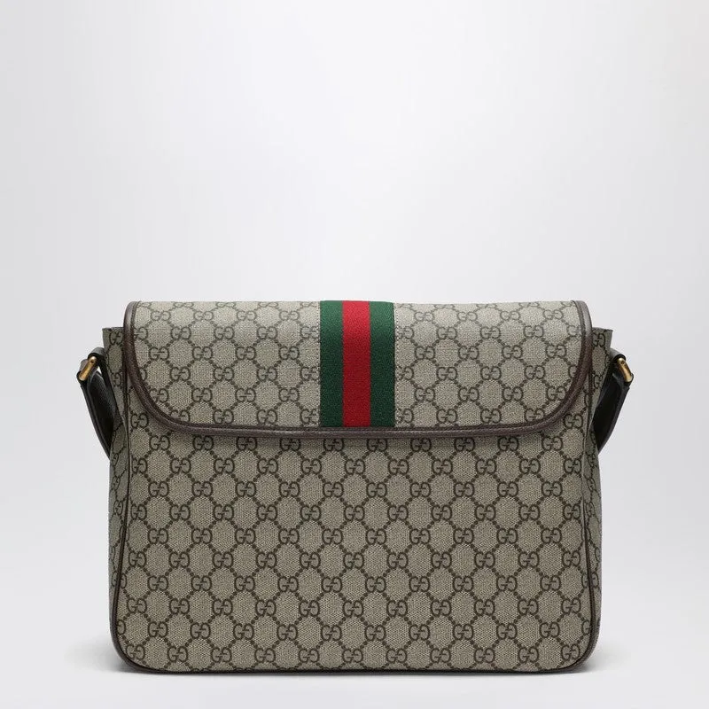 Shoulder Bag With Web Detail In Beige And Ebony Gg Fabric sold by Wanan Luxury product image thumbnail 2