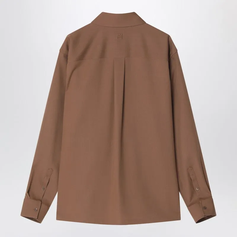 Rust-Coloured Wool Shirt sold by Wanan Luxury product image thumbnail 2