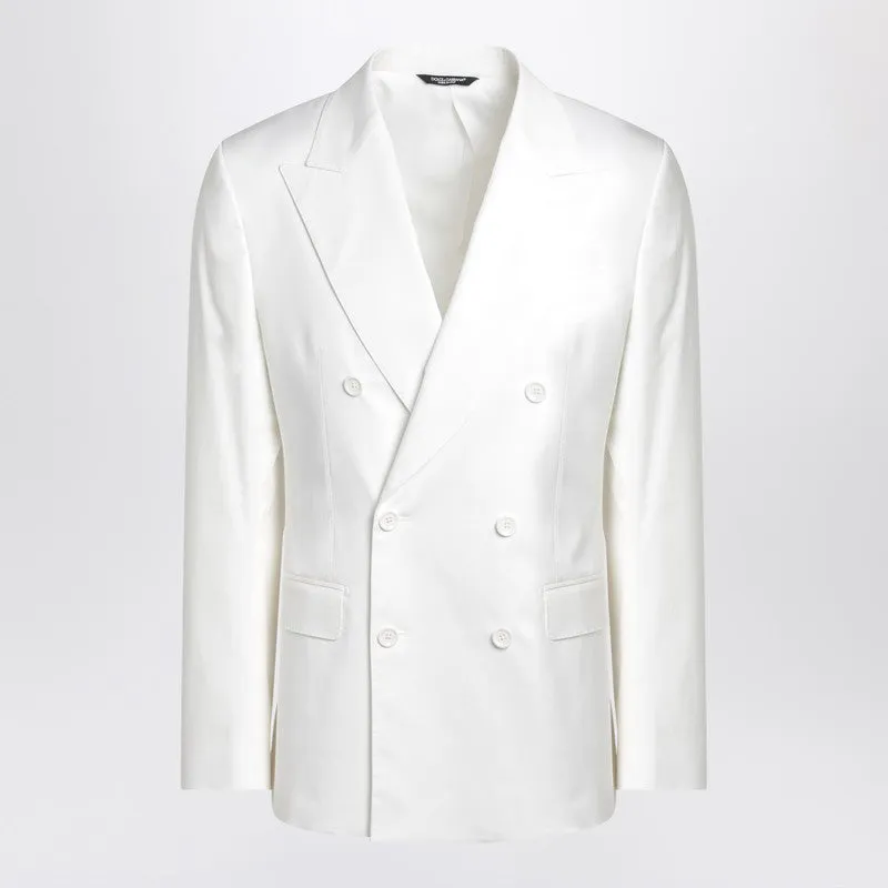 White Single-Breasted Cotton Jacket sold by Wanan Luxury