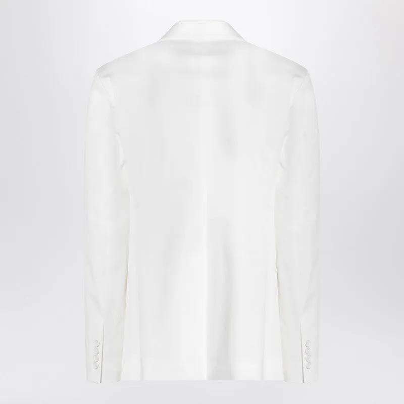 White Single-Breasted Cotton Jacket sold by Wanan Luxury product image thumbnail 2