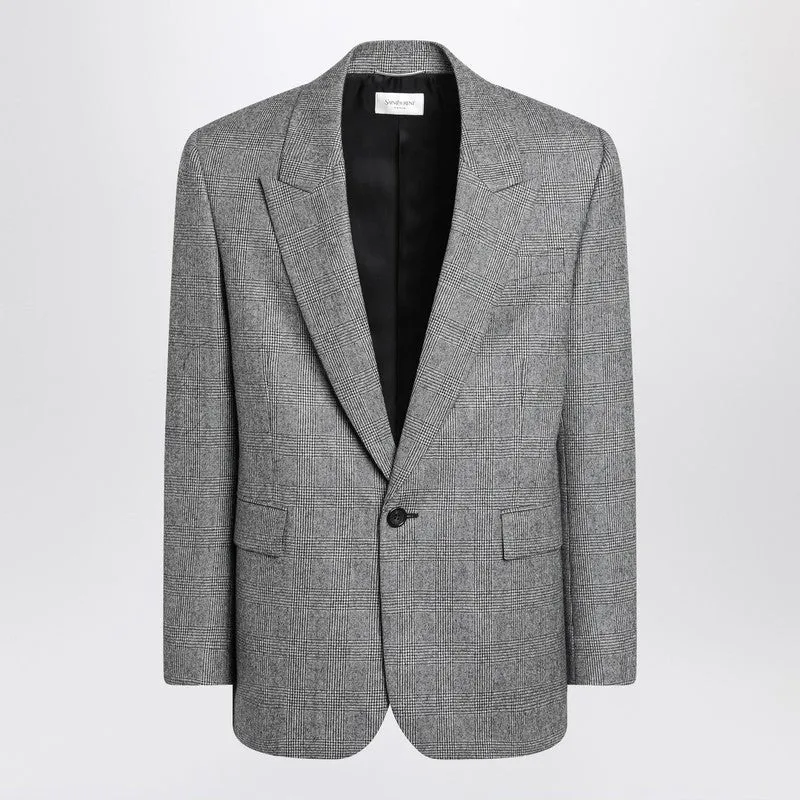 Gray Jacket In Prince Of Wales Check made by Yves Saint Laurent