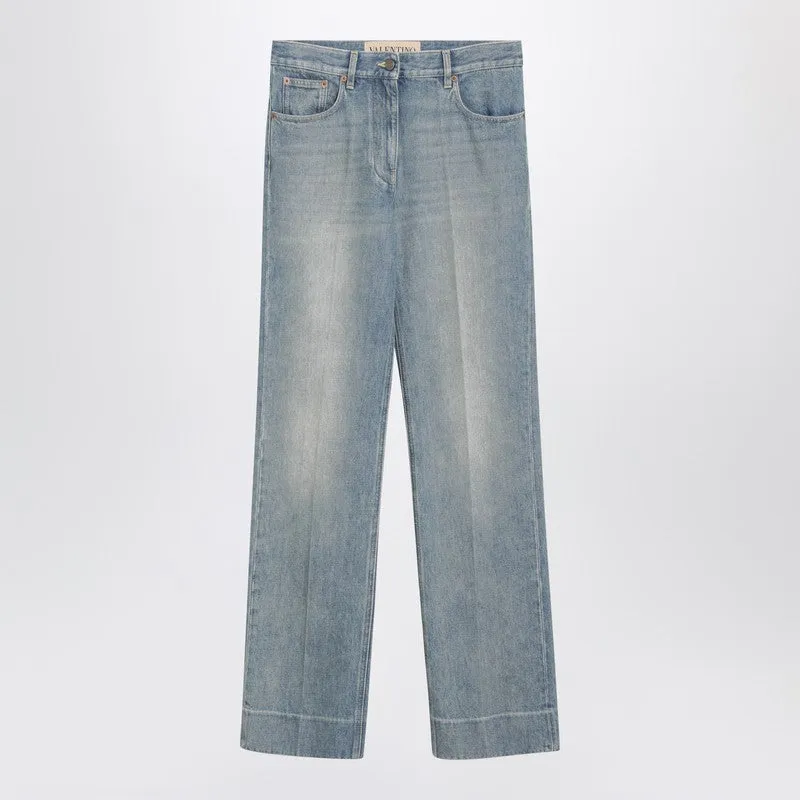 Light Blue Washed-Effect Jeans sold by Wanan Luxury