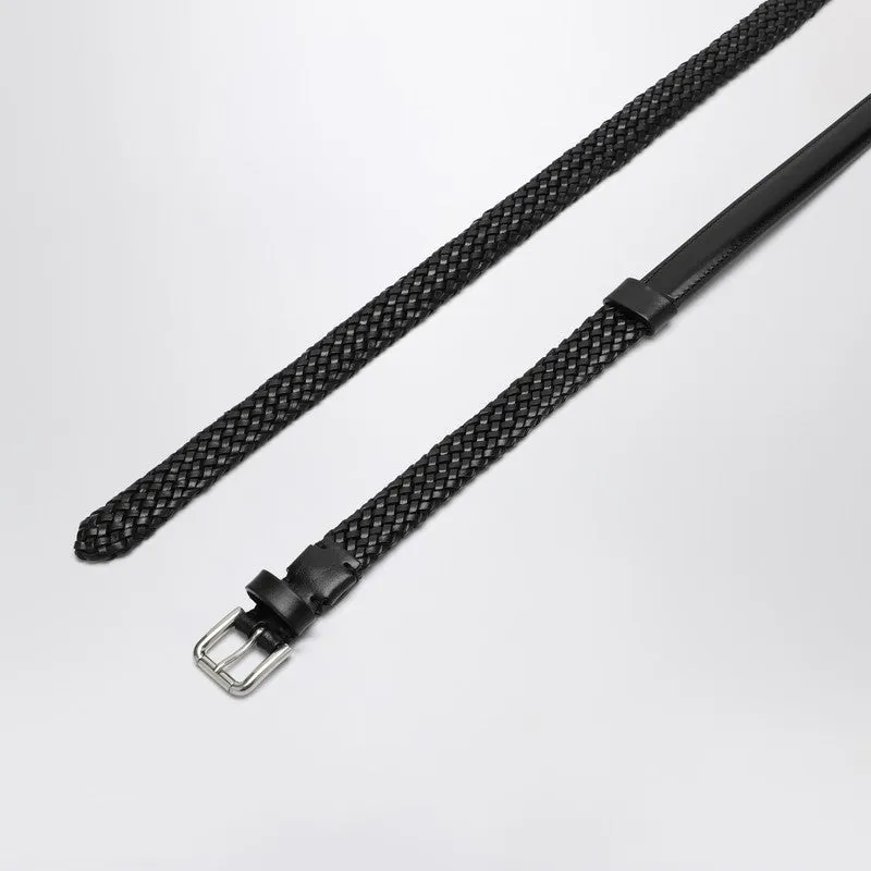 Black Woven Leather Belt sold by Wanan Luxury product image thumbnail 2