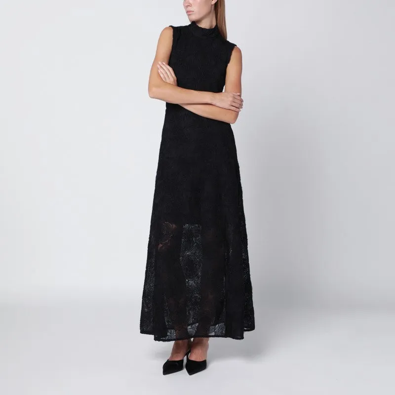 Black Long Floral Dress sold by Wanan Luxury