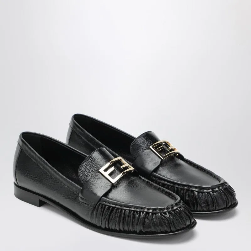 Black Nappa Leather Baguette Loafers made by Fendi
