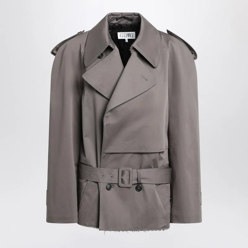 Short Double-Breasted Grey Trench Coat sold by Wanan Luxury