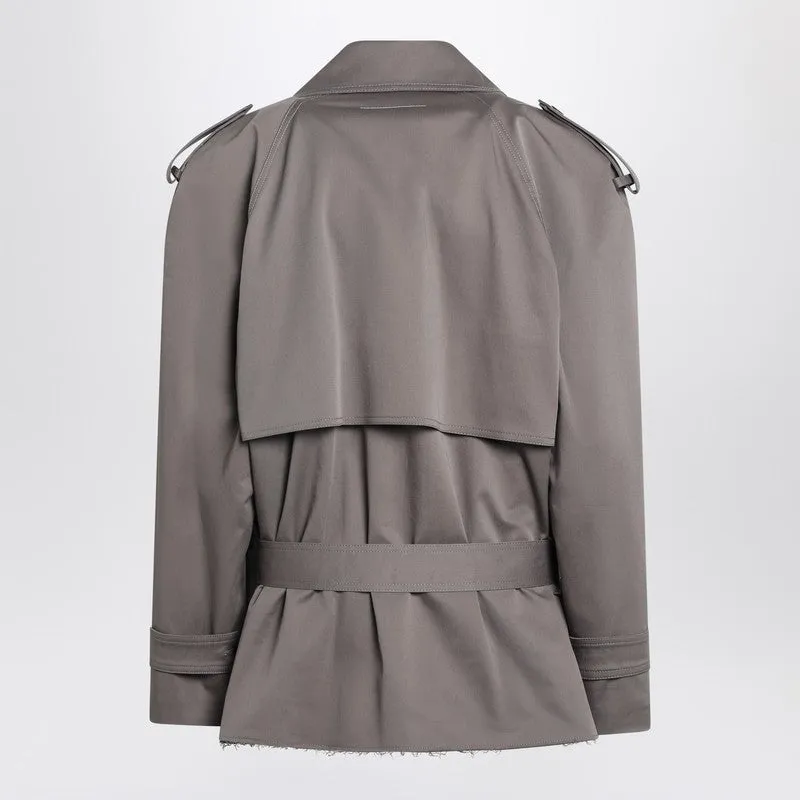 Short Double-Breasted Grey Trench Coat sold by Wanan Luxury product image thumbnail 2
