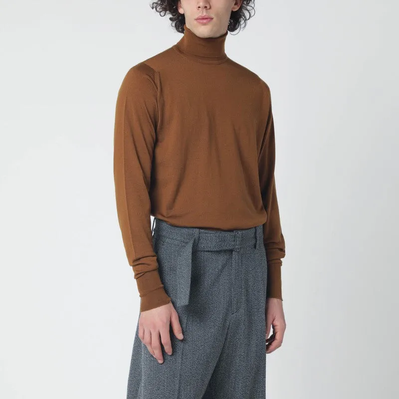 Brown Wool Turtleneck Sweater sold by Wanan Luxury