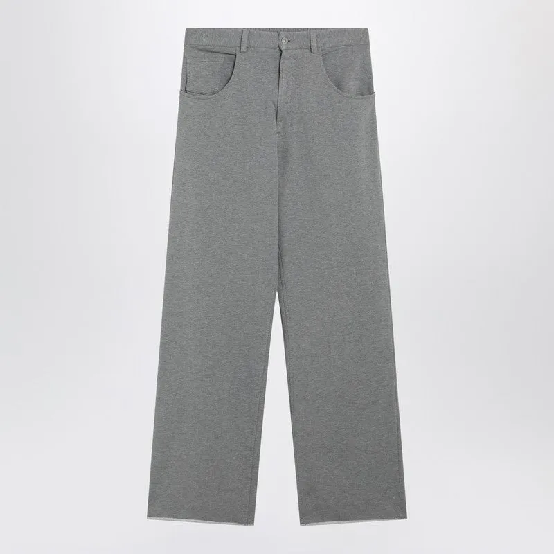 Grey Mélange Cotton Trousers sold by Wanan Luxury