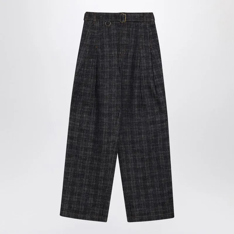 Indigo Jeans In Check Pattern Denim made by Burberry