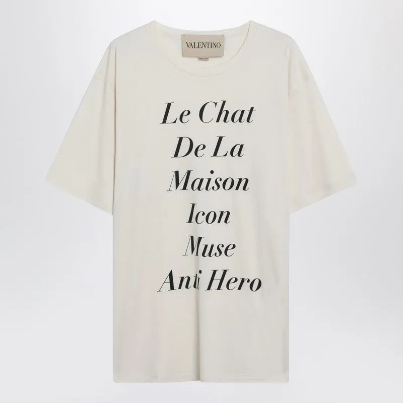 Ivory Le Chat De La Maison Icon Muse Anti Hero T-Shirt made by Valentino