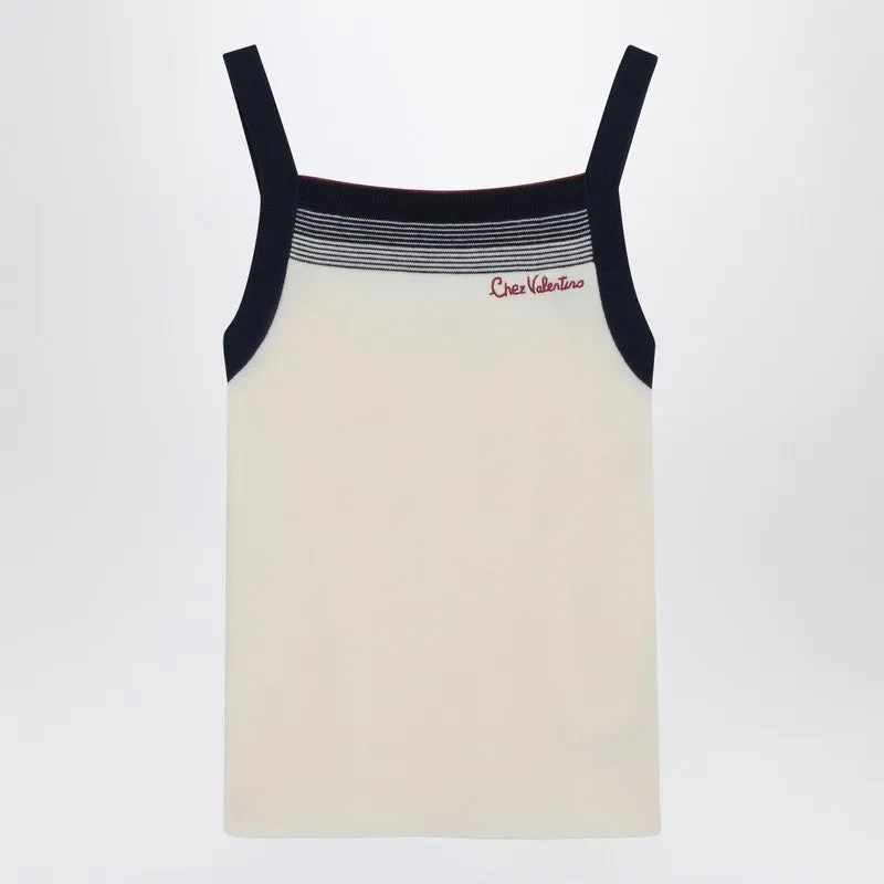 Top With Chez Valentino Embroidery In Wool sold by Wanan Luxury