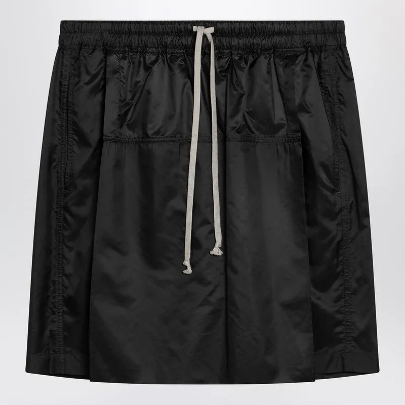 Black Drawstring Kilt Shorts sold by Wanan Luxury