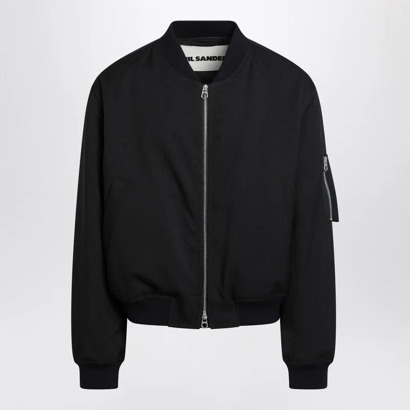 Dark Blue Zipped Bomber Jacket sold by Wanan Luxury