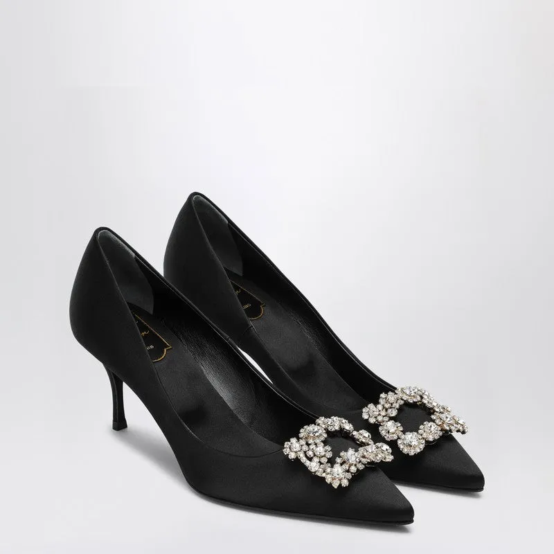 Black Satin Efflorescence Décolletés made by Roger Vivier