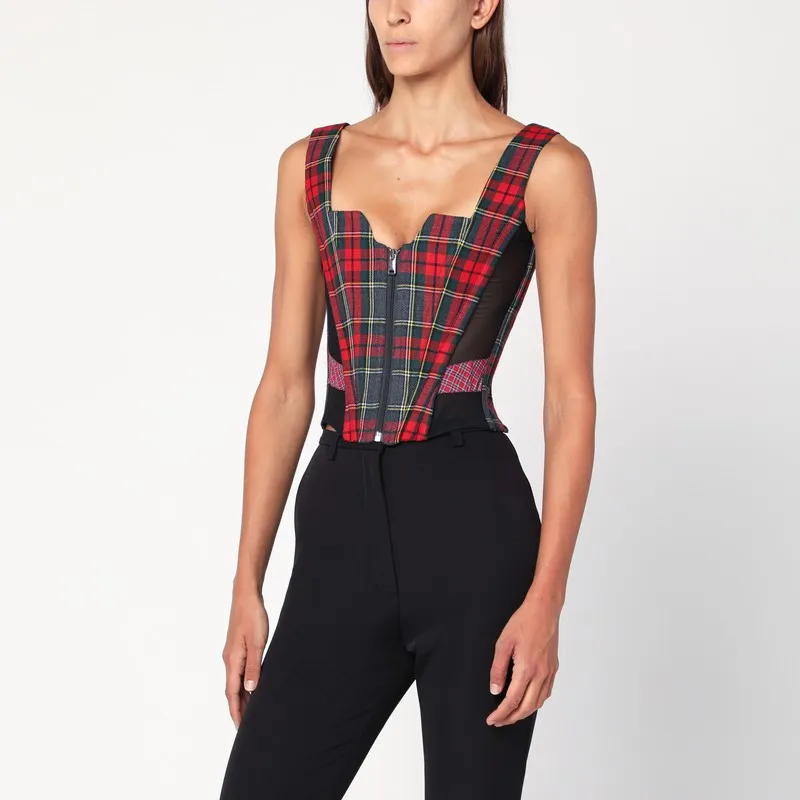 Juliet Wool Corset With Scarlet Tartan Pattern made by Vivienne Westwood