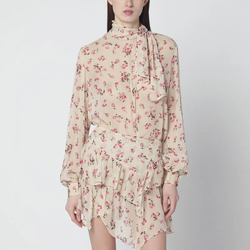 Beige Blouse With Floral Print sold by Wanan Luxury