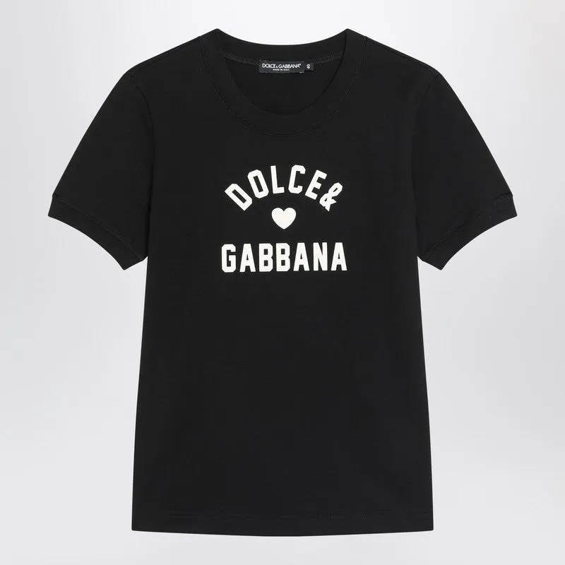 Black Cotton Logo T-Shirt sold by Wanan Luxury