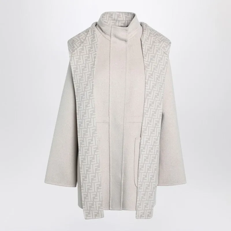 Sand-Colored Wool Blend Parka Blouson made by Fendi