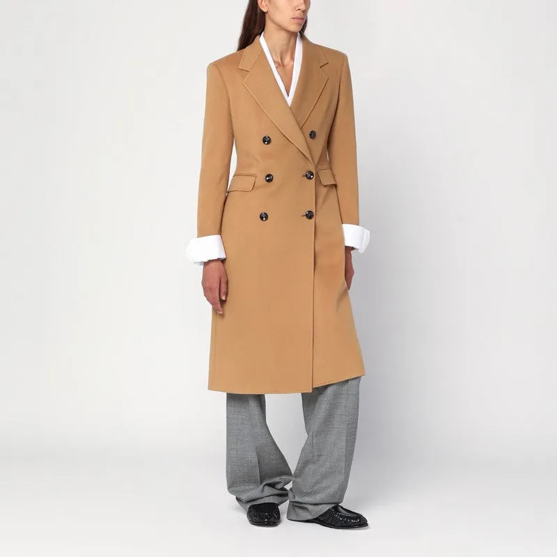 Beige Wool And Cashmere Double-Breasted Coat sold by Wanan Luxury