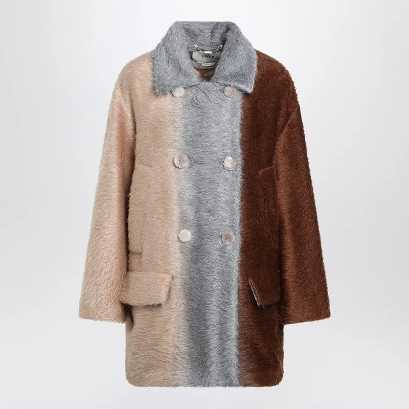 Double-Breasted Color-Block Coat sold by Wanan Luxury
