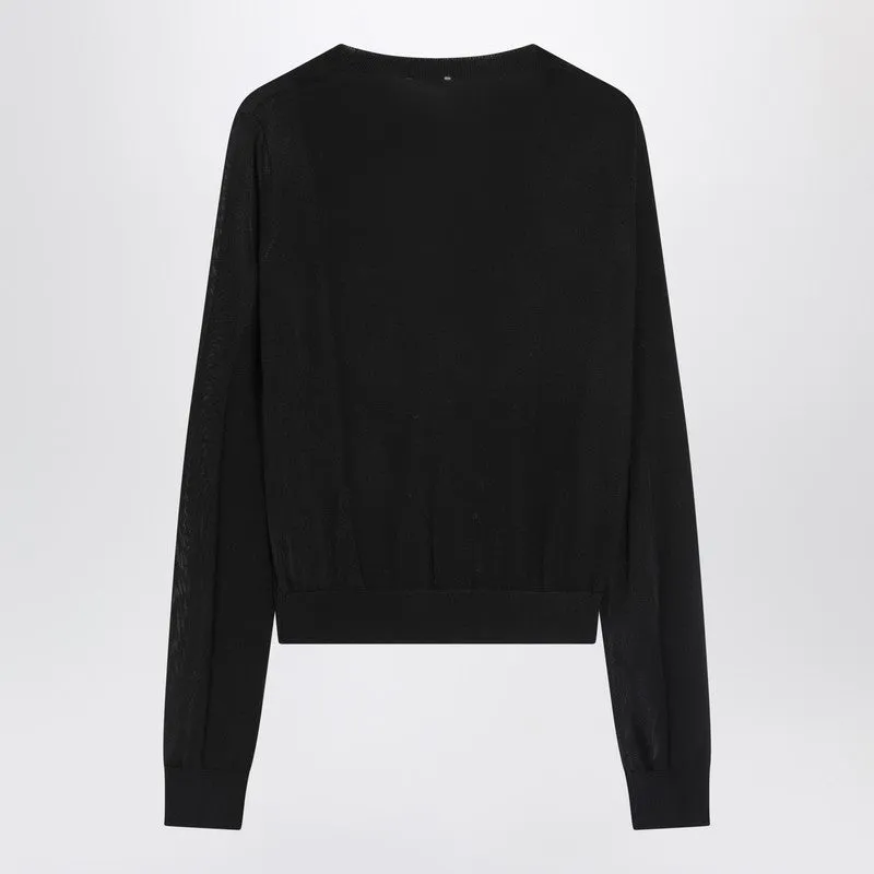 Black Wool Cardigan sold by Wanan Luxury product image thumbnail 2