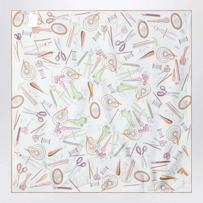 Light Blue Silk Foulard sold by Wanan Luxury