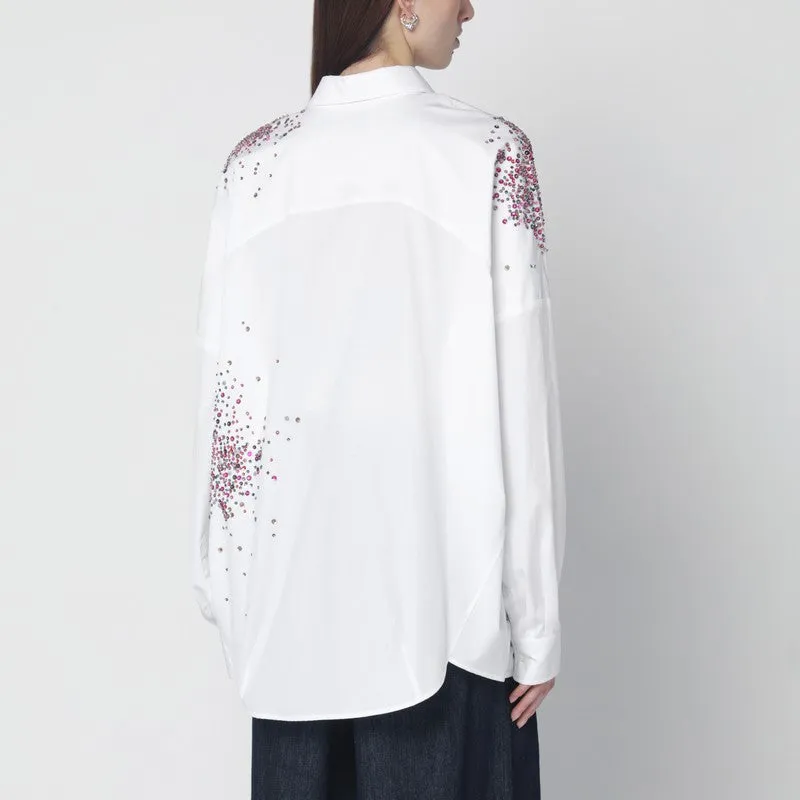 White Oversized Shirt With Firework Embroidery sold by Wanan Luxury product image thumbnail 2