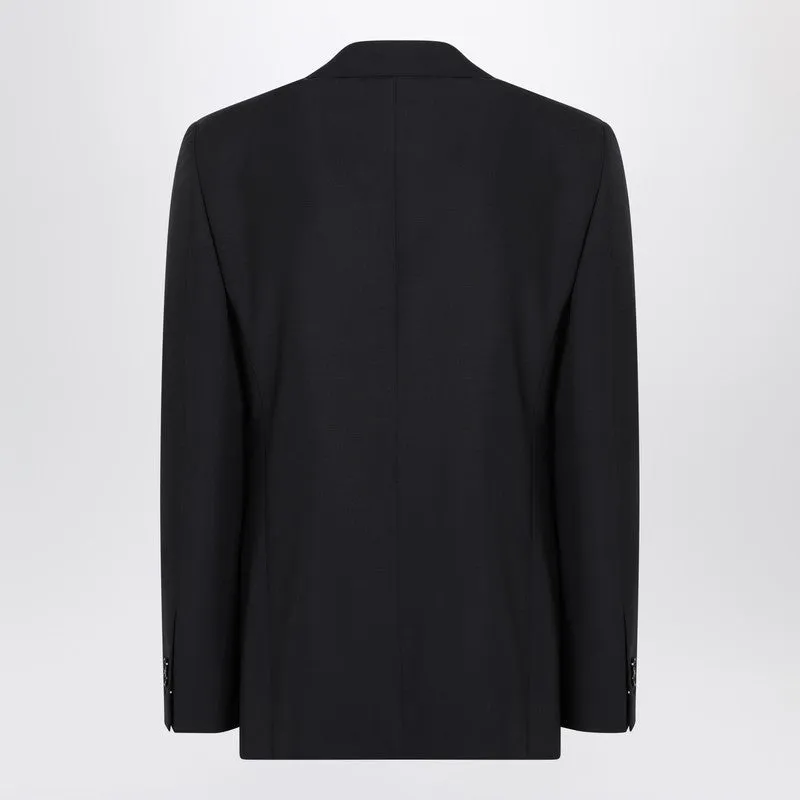 Navy Blue Wool Blend Jacket sold by Wanan Luxury product image thumbnail 2
