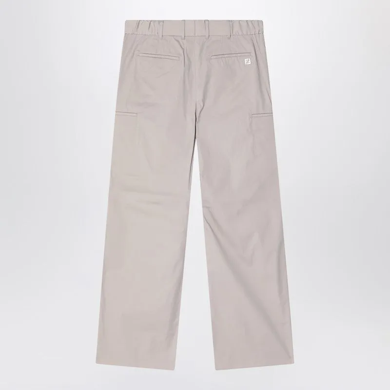 Stone Grey Cotton Blend Trousers sold by Wanan Luxury product image thumbnail 2