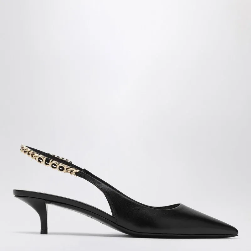 Signorina Pumps In Black Leather made by Wanan Luxury