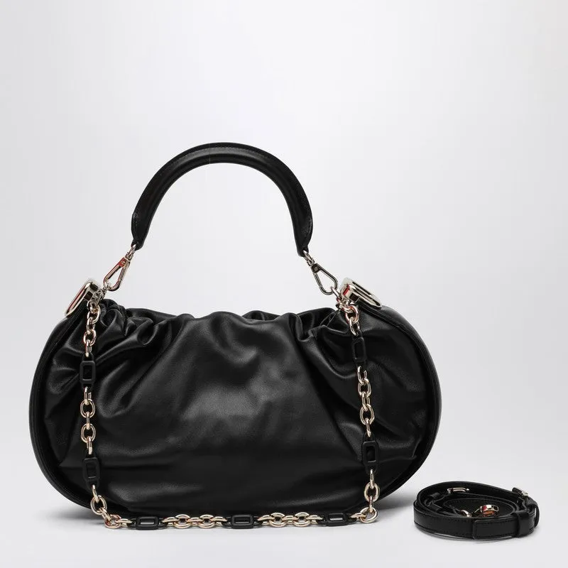 Viv' Choc Royal Black Leather Hobo Bag made by Roger Vivier
