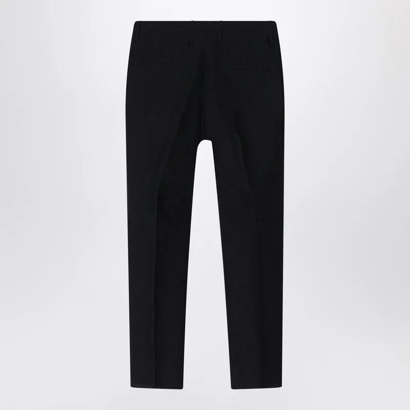 Trousers In Black Ff Jacquard Linen Blend sold by Wanan Luxury product image thumbnail 2