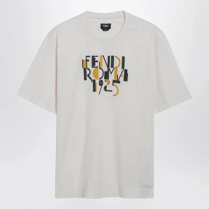 White Cotton T-Shirt With Logo Print sold by Wanan Luxury