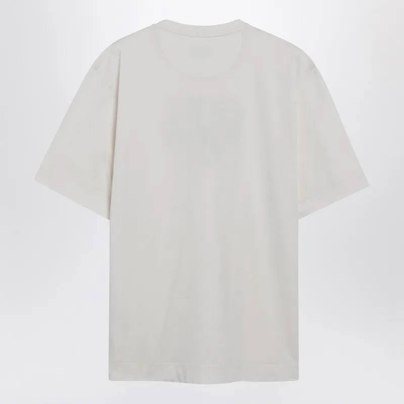 White Cotton T-Shirt With Logo Print sold by Wanan Luxury product image thumbnail 2