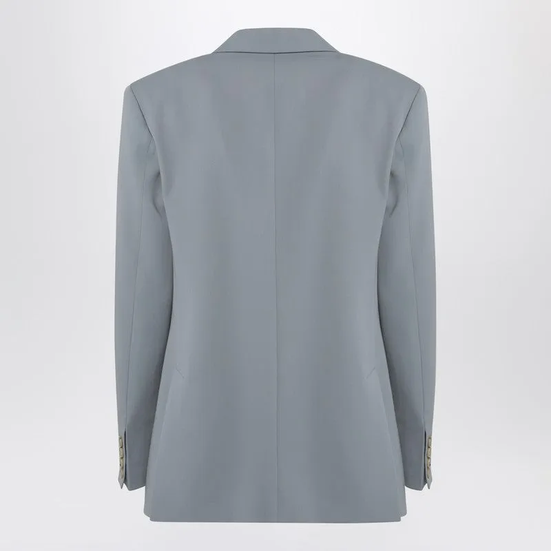 Light Grey Wool Double-Breasted Jacket sold by Wanan Luxury product image thumbnail 2