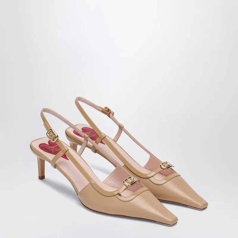Desert Leather Décolletés Slingback Viv' Canard made by Roger Vivier