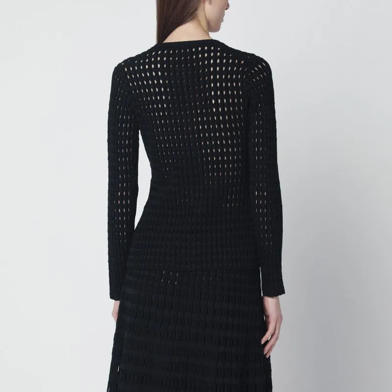 Mabel Black Openwork Knit Cardigan sold by Wanan Luxury product image thumbnail 2