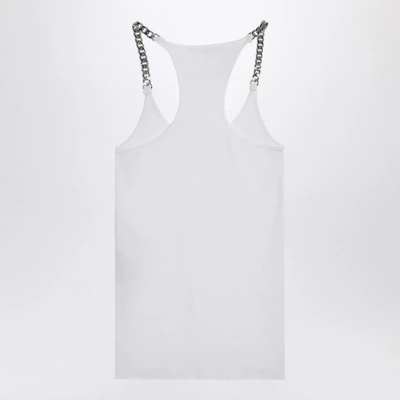 White Tank Top With Chain Straps sold by Wanan Luxury product image thumbnail 2