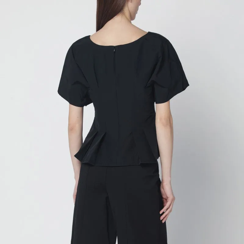 Rozen Black Cotton Faille Top sold by Wanan Luxury product image thumbnail 2