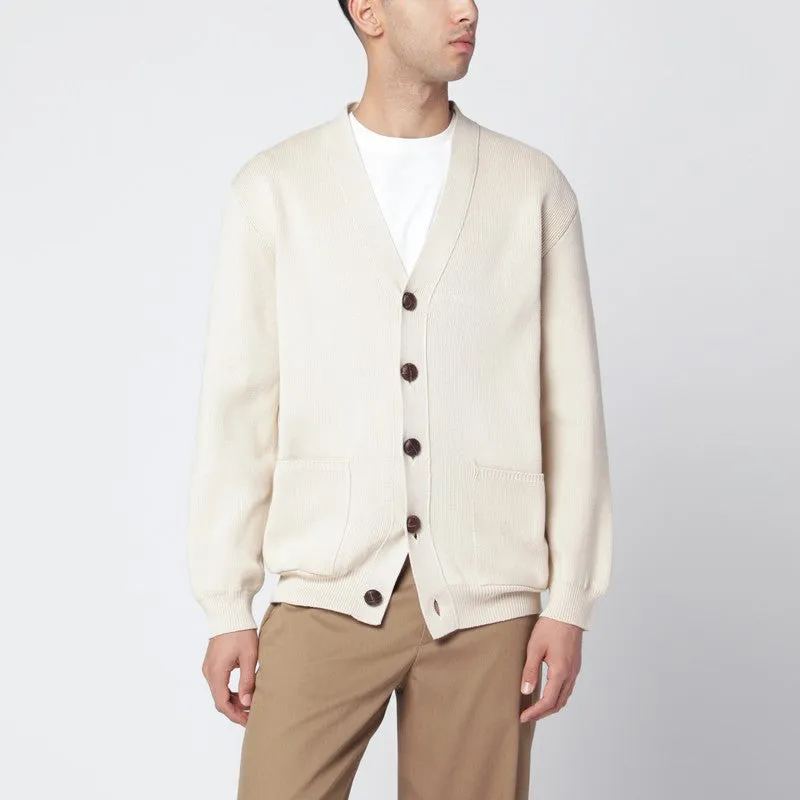 Beige Cotton-Blend Cardigan sold by Wanan Luxury