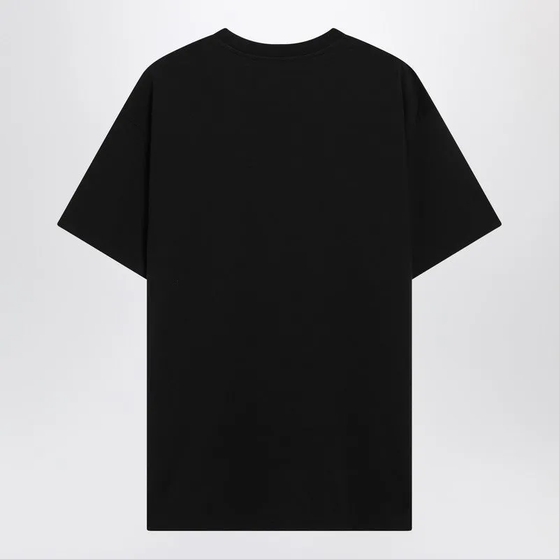 Black Cotton T-Shirt With Logo Patch sold by Wanan Luxury product image thumbnail 2