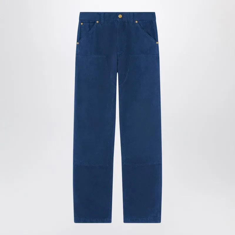 Petrol Blue Cotton Carpenter Trousers sold by Wanan Luxury